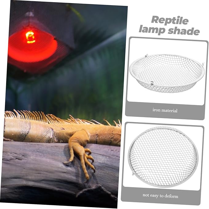 Happyyami Scald Protection Mesh Cover for Reptile Tank Heat Lamp Lampshade Reptile Habitat Lighting Shade Easy Install