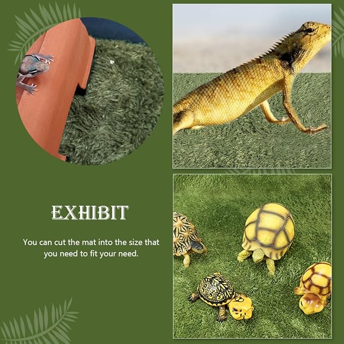 Abaodam Comfortable Lizard Cage Bedding Carpet for Reptiles Fake Lawn Mat for Turtle Tank Decor