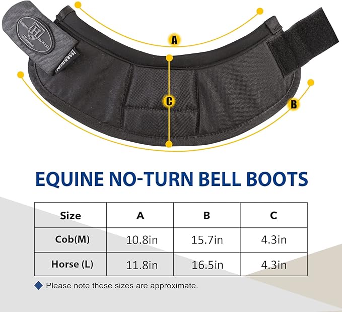 Harrison Howard Horse Bell Boots Overreach Bell Boots No-Turn Bell Boots for Horse-Durable Protective Hoof Boot