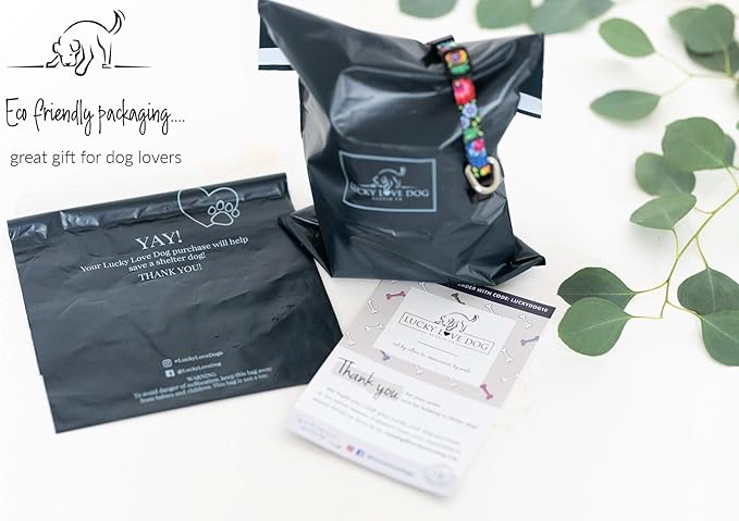 Lucky Love Dog - Adjustable Dog Collar with Easy Click Buckle for Small Dogs, Durable, & Comfortable for Male & Female Dogs, Pet Collar for Puppies & Adult Dogs - SOCO, Small