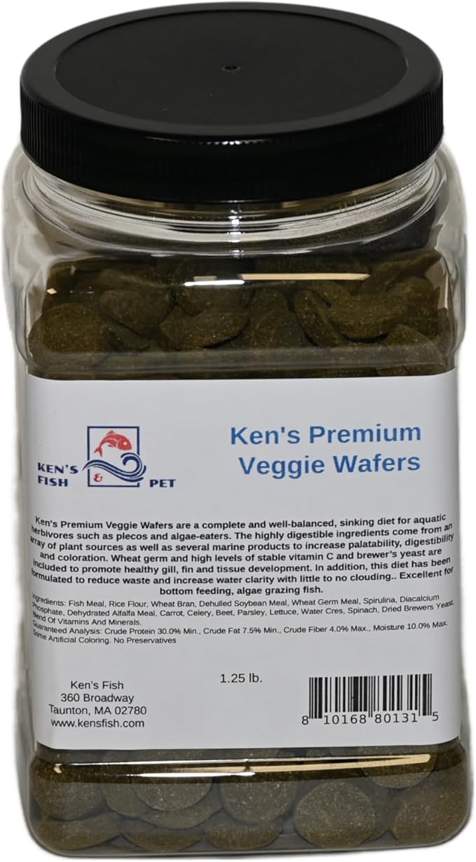 Ken's Fish & Pet Premium Veggie Wafers (1.25 lb. Jar)