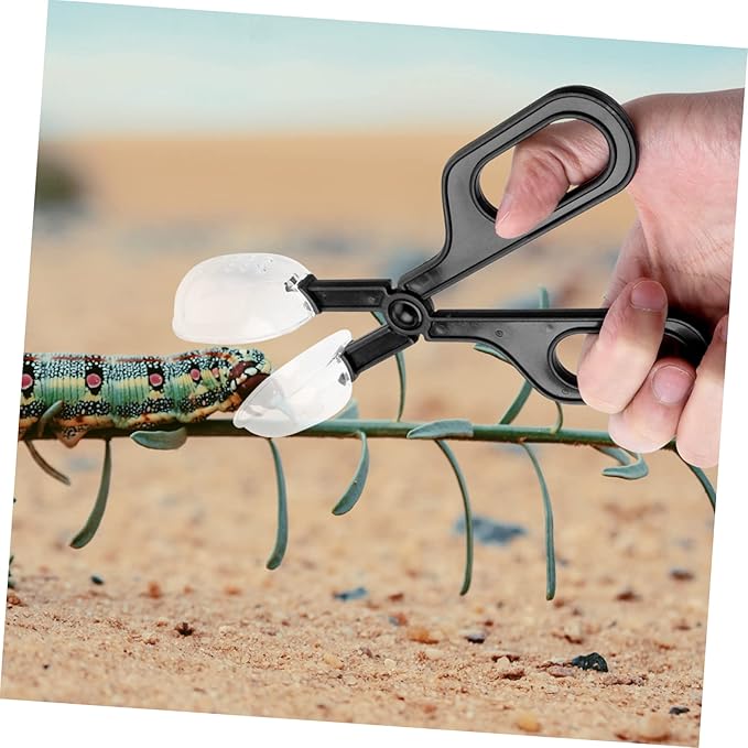 HANABASS Reptile Feeding Clip Tongs Reptile Tank Cleaning Supplies Easy Scissors Handle