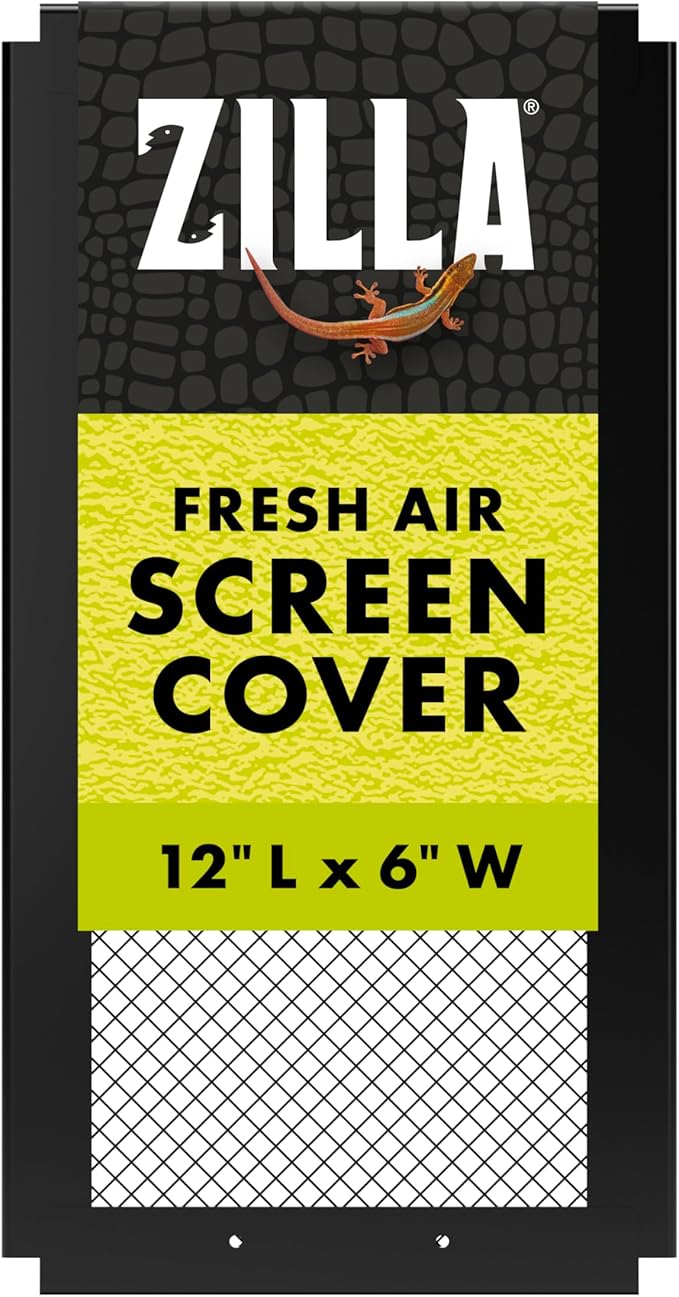 Zilla Fresh Air Screen Cover, Secure and Durable Metal Mesh Cover for Reptile Terrariums, 12 x 6 Inches