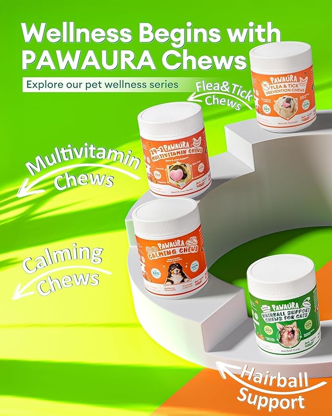 Flea & Tick Prevention Chews for Dogs – 300 Soft Chews – Effective Flea and Tick Treatment, Skin & Coat Health, Immune Support for All Dog Sizes