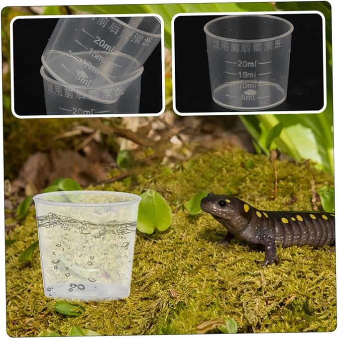 30pcs Reptile Feeding Measuring Cups Set for Gecko and Snake Easy to Measure Food Water