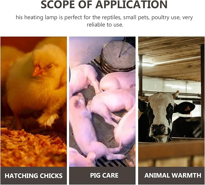 Milisten Brooding Heat Preservation Lamp Heating Poultry and Livestock Safe and Efficient Heat Source for Chicks Pregnant Animals and Newborns