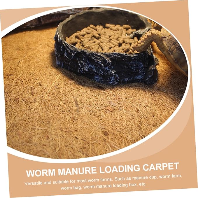 POPETPOP Multi Functional Jute Fiber Worm Blanket for Reptile Terrarium Natural Inner Cushion for Lizard Cases Washable Reusable Safe Warm Bedding for Snakes Turtles Lizards