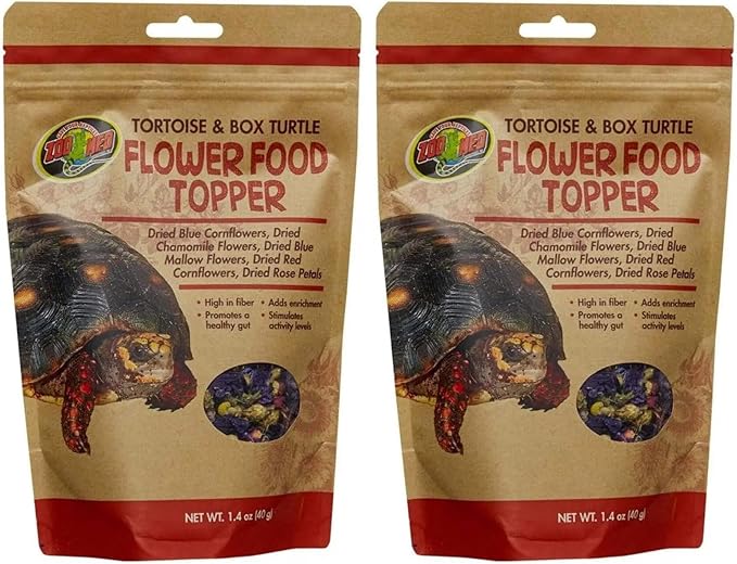 Zoo Med Tortoise & Box Turtle Flower Food Topper 1.4 oz - Pack of 2