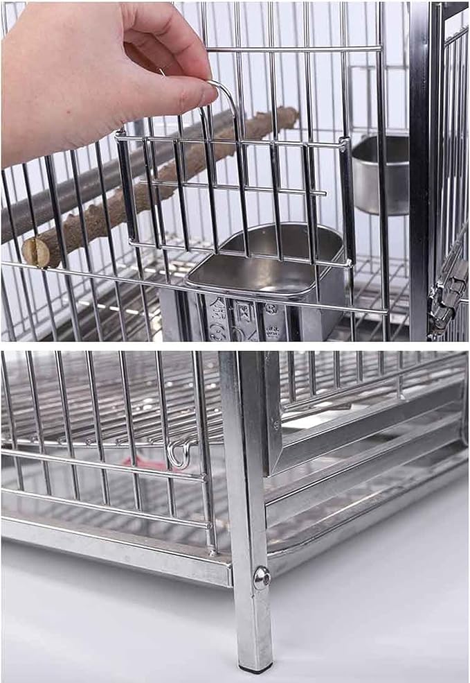 Cage Wrought Iron Bird Cage Carrier Stainless Steel Breathable Travel Cage for Extra Small Finches Canaries Lovebirds Bird Cage