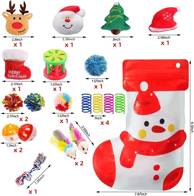 Christmas Cat Toys 19 PCS, Stocking Assorted Gifts for Indoor Cats - Image 5