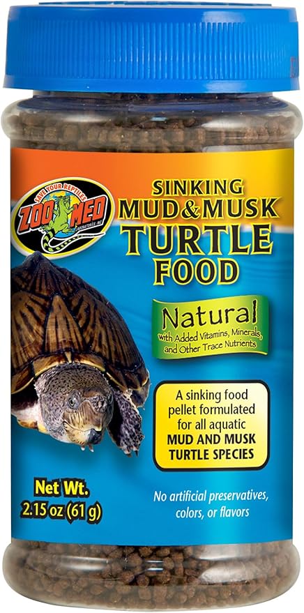 Zoo Med Natural Sinking Mud & Musk Turtle Food, 2.15oz