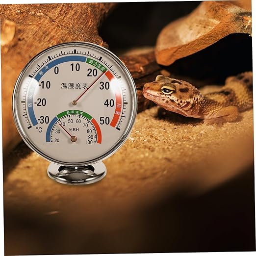Reptile Temperature Gauge Humidity Hygrometer Thermohygrometer Dial for Terrariums Easy to Read Space Saving Design
