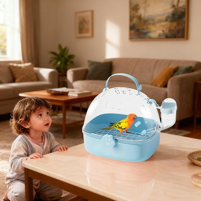 Hamster Carrier Cage | Portable Small Hamster Cage with Water Bottle | Breathable Pet Bird Carrying Accessory for Hedgehog Chinchillas Lovebirds Cockatiels Budgies Macaws Parakeet