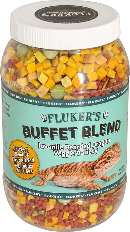 Fluker's Buffet Blend Juvenile Bearded Dragon Veggie Variety Diet, 9-Ounces, Model: 76053