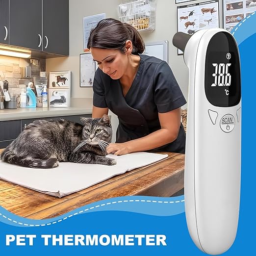 Cat Temperature Meter | Digital Pet Thermograph,Gauge Instant Portable Thermograph for Cattle Indoor Pigs Horse Cats Livestocks Health Dogs