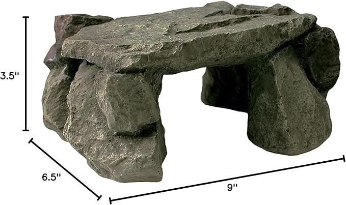 Zilla Shale Rock Den, Naturalistic Rock Décor, Perfect for Basking, Climbing, Hiding, Ideal for Aquatic or Terrestrial Reptile Habitats, Medium