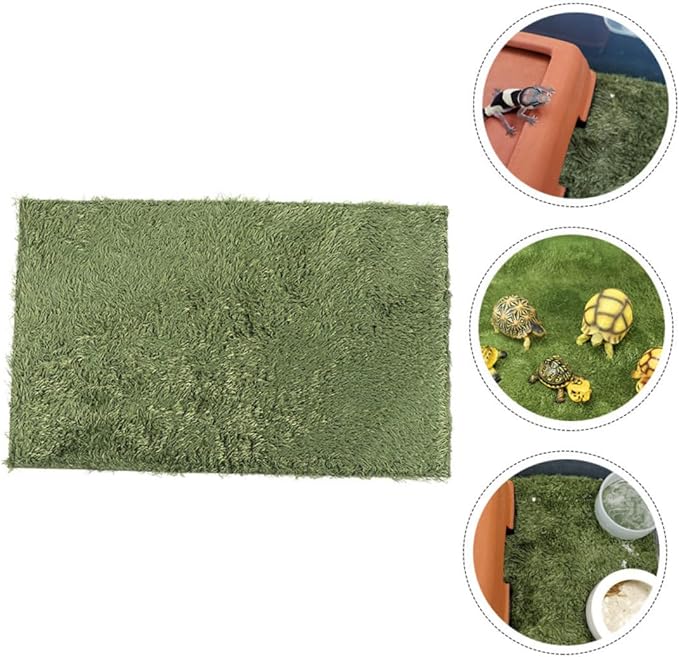 Yardwe Decorative Reptile Carpet Absorbent Faux Grass Substrate for Turtles Frogs Lizards and Tortoises Comfortable Resting Place for Your Pets