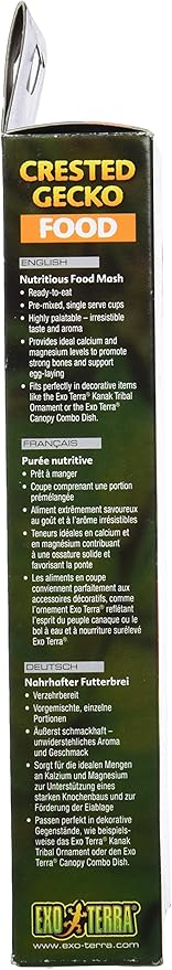 Exo Terra Crested Gecko Food – Ready-to-Eat, Nutritious Gecko Diet with Real Fruits & Protein, Supports Bone Strength & Egg-Laying, Single-Serve Cups for Freshness, Ideal for Fruit-Eating Geckos,8 PK