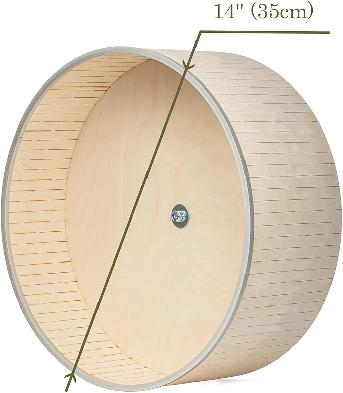 Exercise Wheel for Tortoises, Extra-Wide 15 cm (6 in) Running Surface, Double Ball Bearings, Non-Slip Track, Indoor Pet Exercise Wheel (14inches (35cm) Spinner Hang)