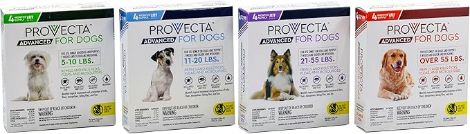 Provecta® Advanced for Medium Dogs (11–20 lbs) Flea and Tick Topical Treatment, 4-Month Supply