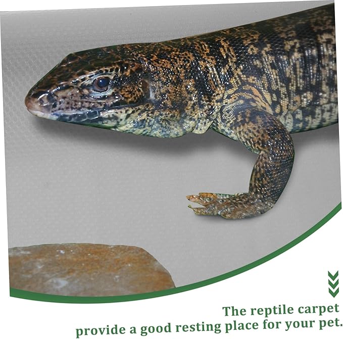 Happyyami Reptile Carpet for Terrarium Breathable Substrate Mat for Snakes Tortoises and Lizards Comfortable Bedding Liner Grey for Reptile Tanks