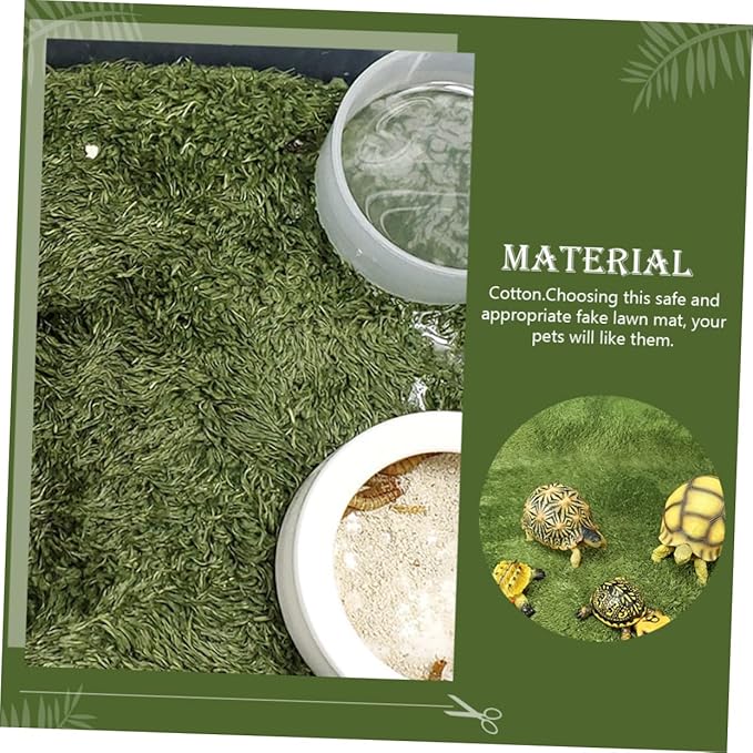 Reptile Carpet Mat for Terrarium Lifelike Fake Grass for Lizards Tortoises and Frogs Moisture Retaining Reusable Substrate for Reptile Habitats