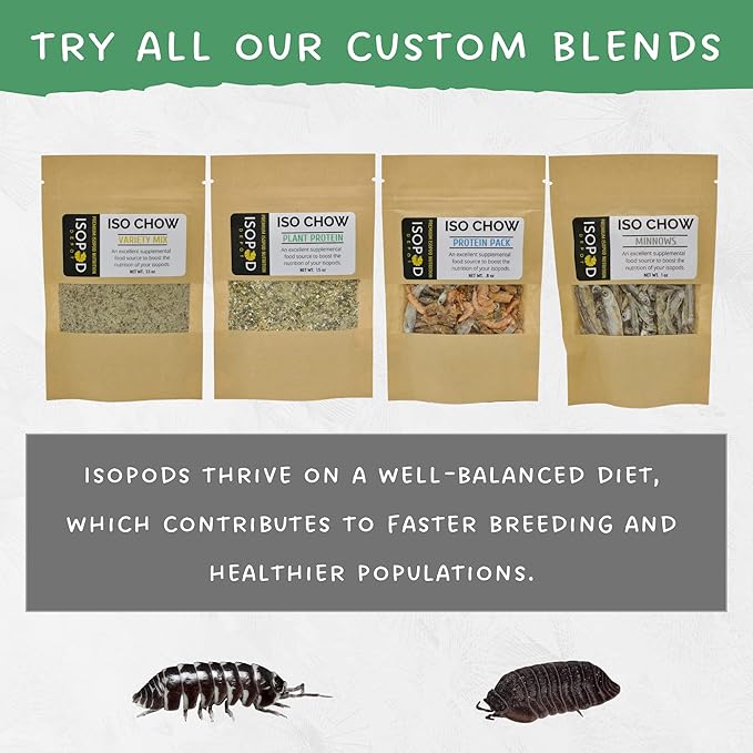 Iso Chow Plant Protein Blend 1.5 oz - Premium Isopod Food, Isopod Treat, Springtail Food