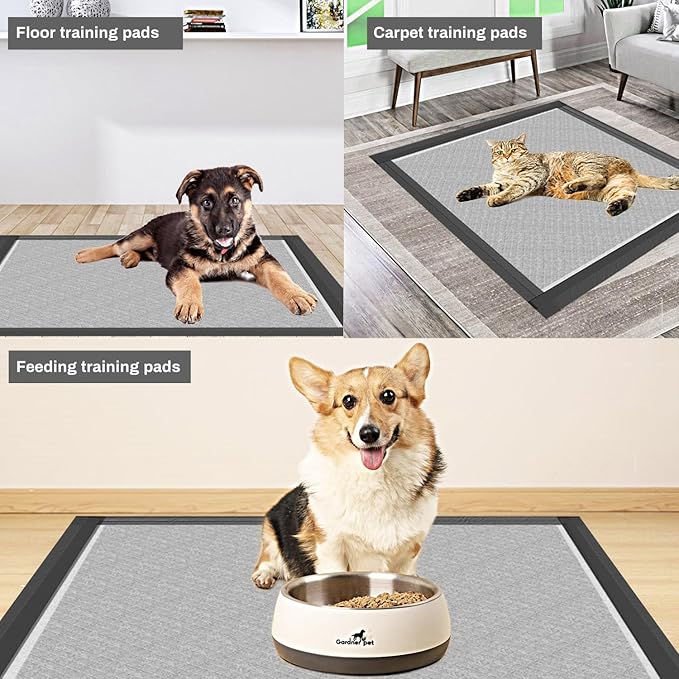 Charcoal Puppy Pads 28x34 Inches Extra Large Dog Pee Pads Odor-Control & Leak-Proof Disposable Pet Training Edge-Wrapping Thicken Potty Pad for Dogs, Cats, Rabbits (200 Pieces)