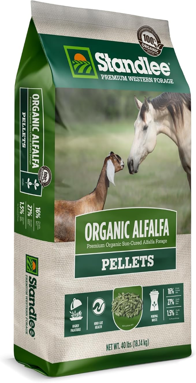 Standlee Organic Alfalfa Pellets for Horses, 40 lbs