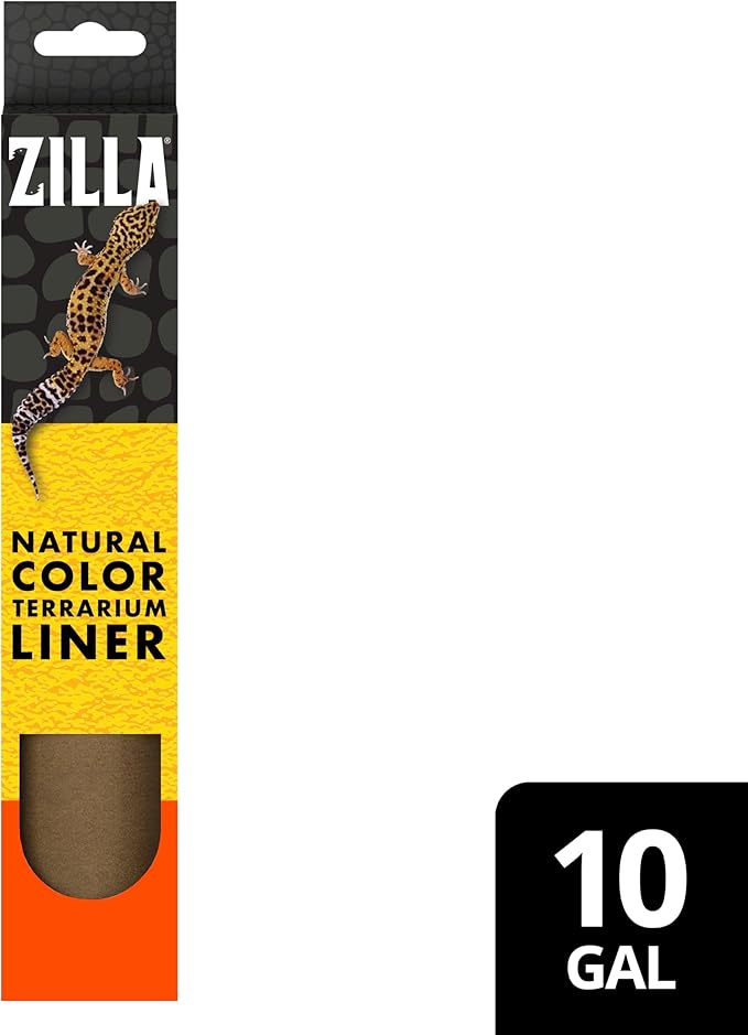 Zilla Reptile Terrarium Bedding Substrate Floor Liner, Brown, 10G, 9.75" x 19.75"