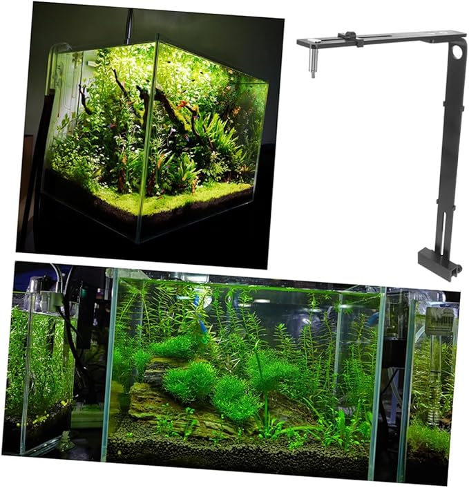 Mipcase 2pcs Aquarium Light Stand Fish Tank Light Holder Bracket Easy Install Riser Rack for Aquatic Plant Lamp Modern Design for Various Tank