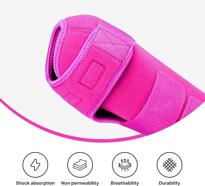 Generic 4Pcs Horse Boots Leg Protectors Adjustable Comfortable Neoprene Reusable Breathable Horse Protectors Equipment Set, Rose Pink, M