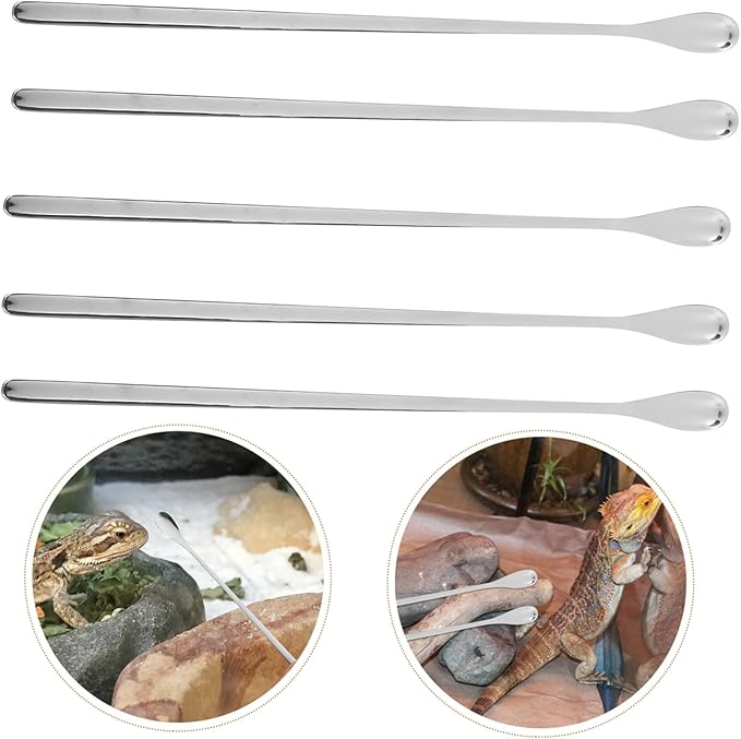 COLLBATH 5pcs Lightweight Reptile Food Scoops for Lizard Feeding Ergonomic Design for Precise Nutrition Durable Small Animal Feeding Spoons for Home Use