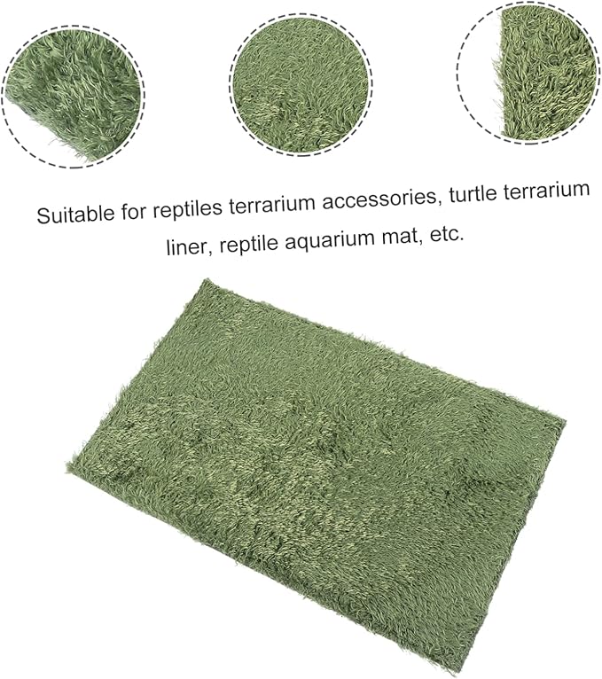 Yardwe 2pcs Reptile Moss Carpet Mat Lizard Tank Decor Soft Reusable Terrarium Substrate