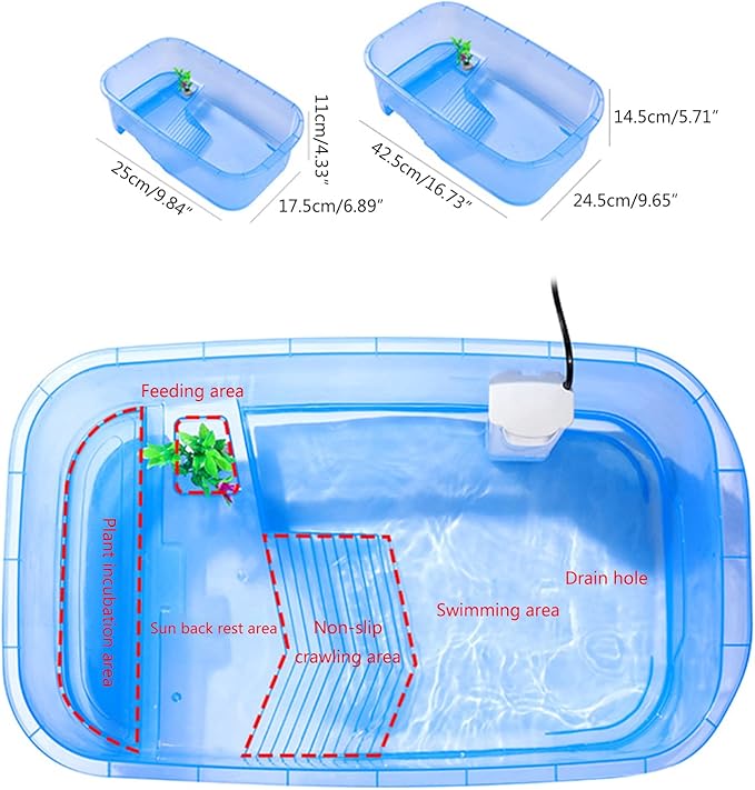 Reptiles Terrariums Terrapins Habitat with Basking Platform Anti-Escaping Hermit-Crab Accessories Turtle Habitat