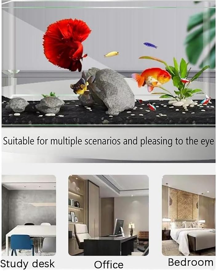 Acrylic Fish Tank One-Piece Fish Tank Household Rectangular Transparent Suitable for Living Room, Office (with Lid)(40 Extra Large)