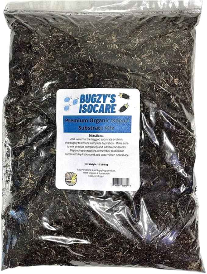 BugzyBugs Isopod Bioactive Substrate Mix Nutrient-Rich Vivariums and Terrarium Substrate Mix (10 Quart)