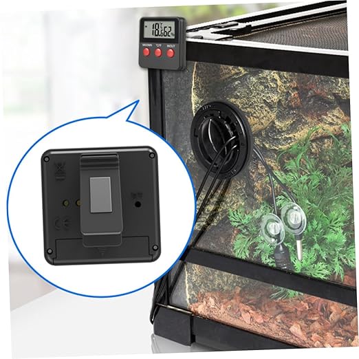 Totority 2sets Digital Thermohygrometer for Reptile Tank Humidity Sensor Accurate Temp Monitor Lizard Gecko Accessories