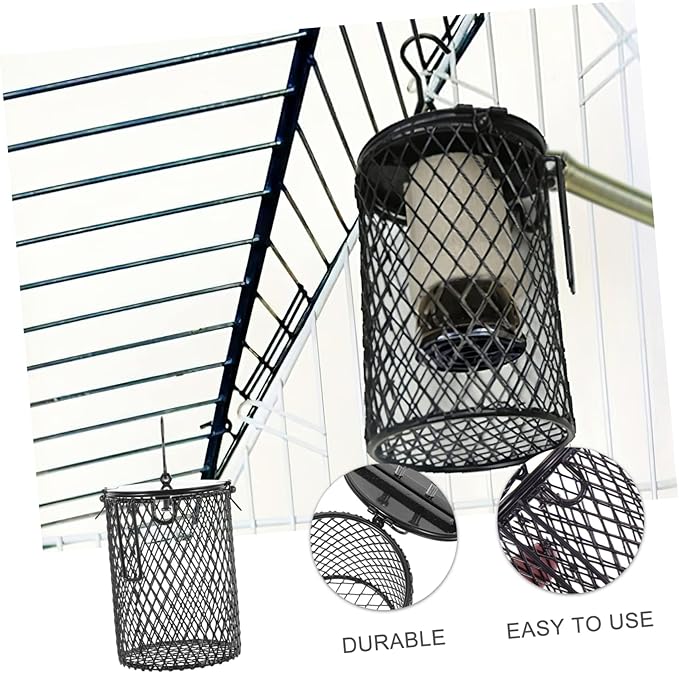 Reptile Heating Lamp Protective Cover Art Mesh Shade for Turtles Lizards and Birds Easy to Install Practical Design Fits Reptile Cages