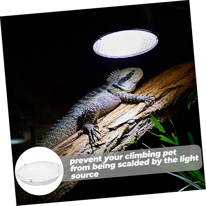 Reptile Heat Lamp Mesh Cover Scald Protection Shade for Reptile Boxes Durable Construction Easy to Install for Heating Lamps Lizard Tanks