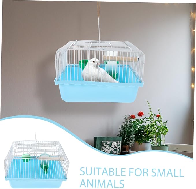 Portable Parakeet Carrier Cage: Small Bird Travel Cage with Water Dispenser Standing Perch and Food Tray for Parrots Conures Cockatiel and Lovebirds