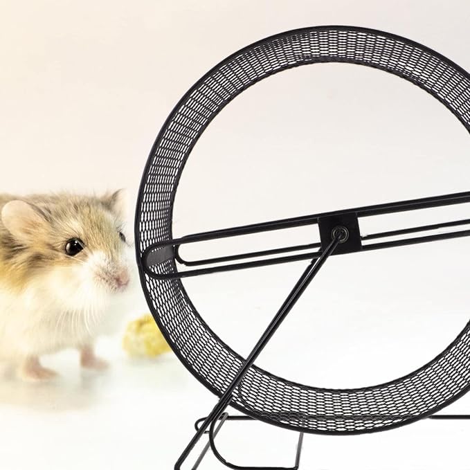 Garneck Hamster Running Wheel Exercise Accessories Whee-lo Toy Rat Cage Accessories Iron Hamster Exercise Plaything Squirrel Playing Wheel Iron Squirrel Toy Rat