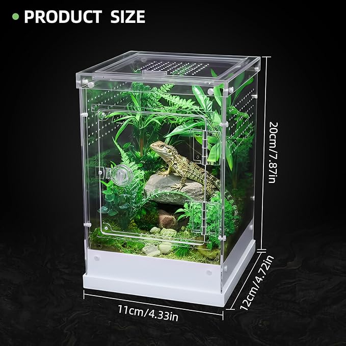 Jumping Spider Enclosure, 7.8''x8''x12'' Large Insect Terrarium, Praying Mantis Habitat, Large Insect Terrarium,Reptile Enclosure,Spider Habitat Caterpillar Habitat (7.8''x8''x12'')
