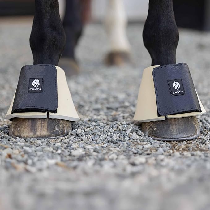 Equinavia Toki Bell Boots for Horses | Neoprene Overreach Boots - French Vanilla - S