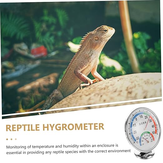 COLLBATH Reptile Humidity Gauge Dual Thermohygrometer for Terrariums Versatile Easy to Mount for Reptile Species