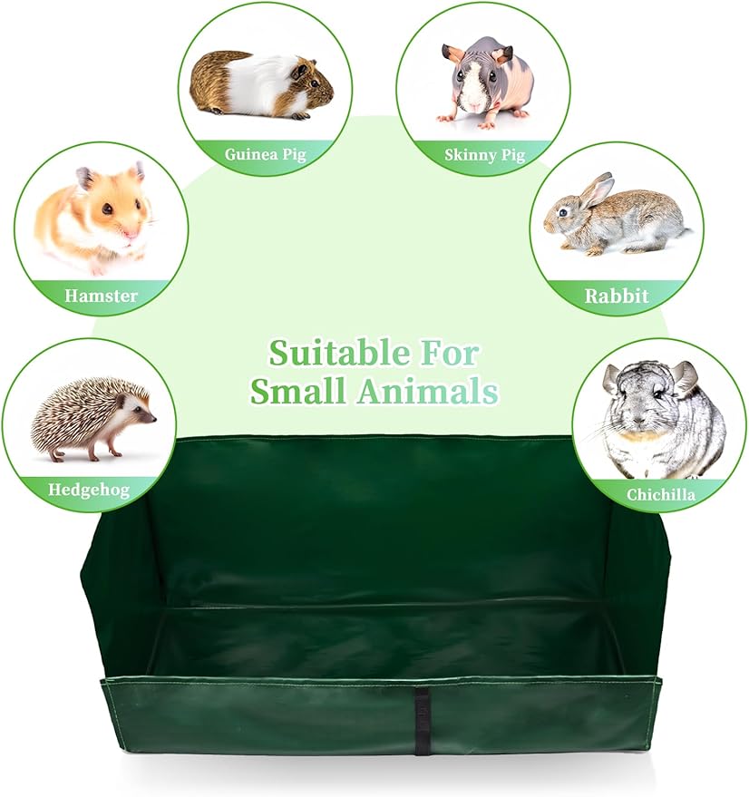 Guinea Pig Cage Liner, for Midwest Cage Kitchen 24"X13" Litter Box & Hay Feedder for Guinea Pig Rabbits Hamsters Hedgehogs Ferrets and Other Small Animals. Green