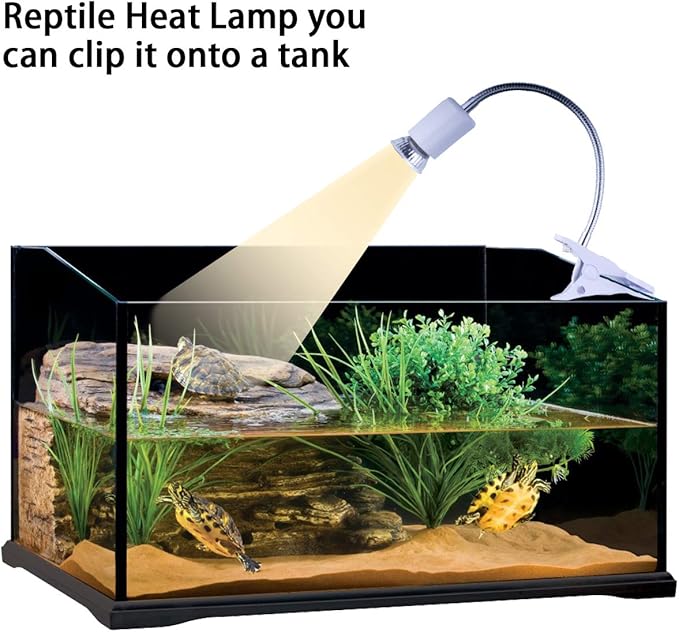 Reptile Heat Lamp UVA UVB Light Bulb, 360° Rotatable Basking Spot Light Simulated Sunlight, Dimmable Heating Lamp for Turtle, Lizard, Snake, Beared Dragon, Amphibians