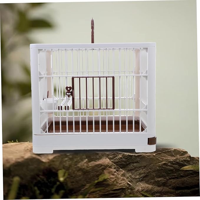 Bird Travel Cage for Parrots Portable Carrier Handle Perch Stand Bird Cage
