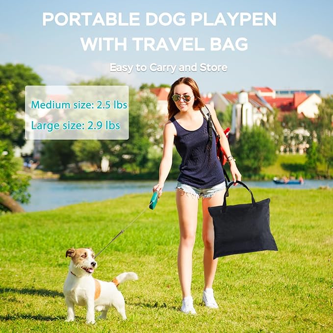 Portable Foldable Pet Playpen Collapsible Crates Kennel Playpen for Dog cat and Rabbit &Travel playpen Outdoor or Indoor (Large(35.4" L x 27.6" W x 23.6" H), Green)