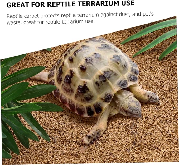 Coconut Fiber Reptile Carpet Mat for Tortoises Lizards and Snakes – Natural Substrate Bedding for Terrarium Liner 100% Organic Coconut Fiber Reptile Tank Accessories